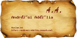 Andrási Adélia névjegykártya